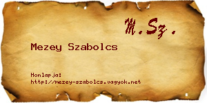 Mezey Szabolcs névjegykártya